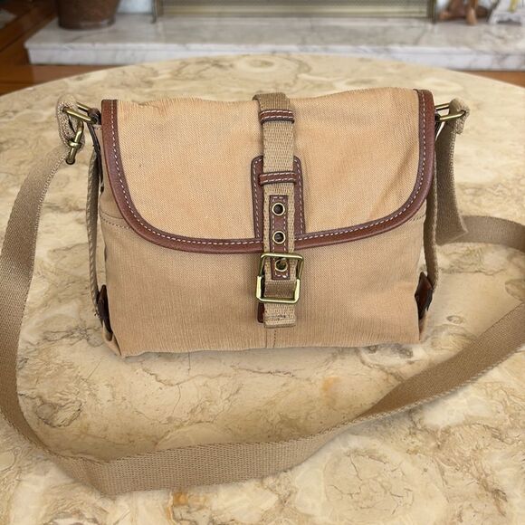 Fossil Canvas & Leather Mini Safari Bag - Picture 2 of 11
